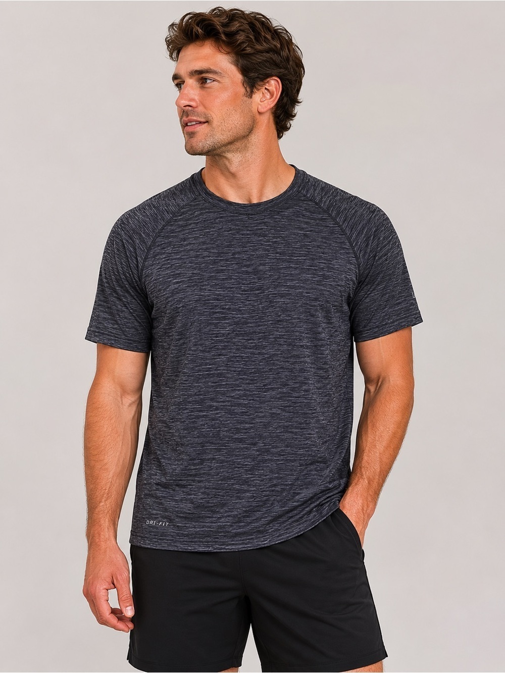 NIKE SWIM Dri-Fit UPF 40+ Tee Men’s Small Athletic Sports Short Sleeve Gray